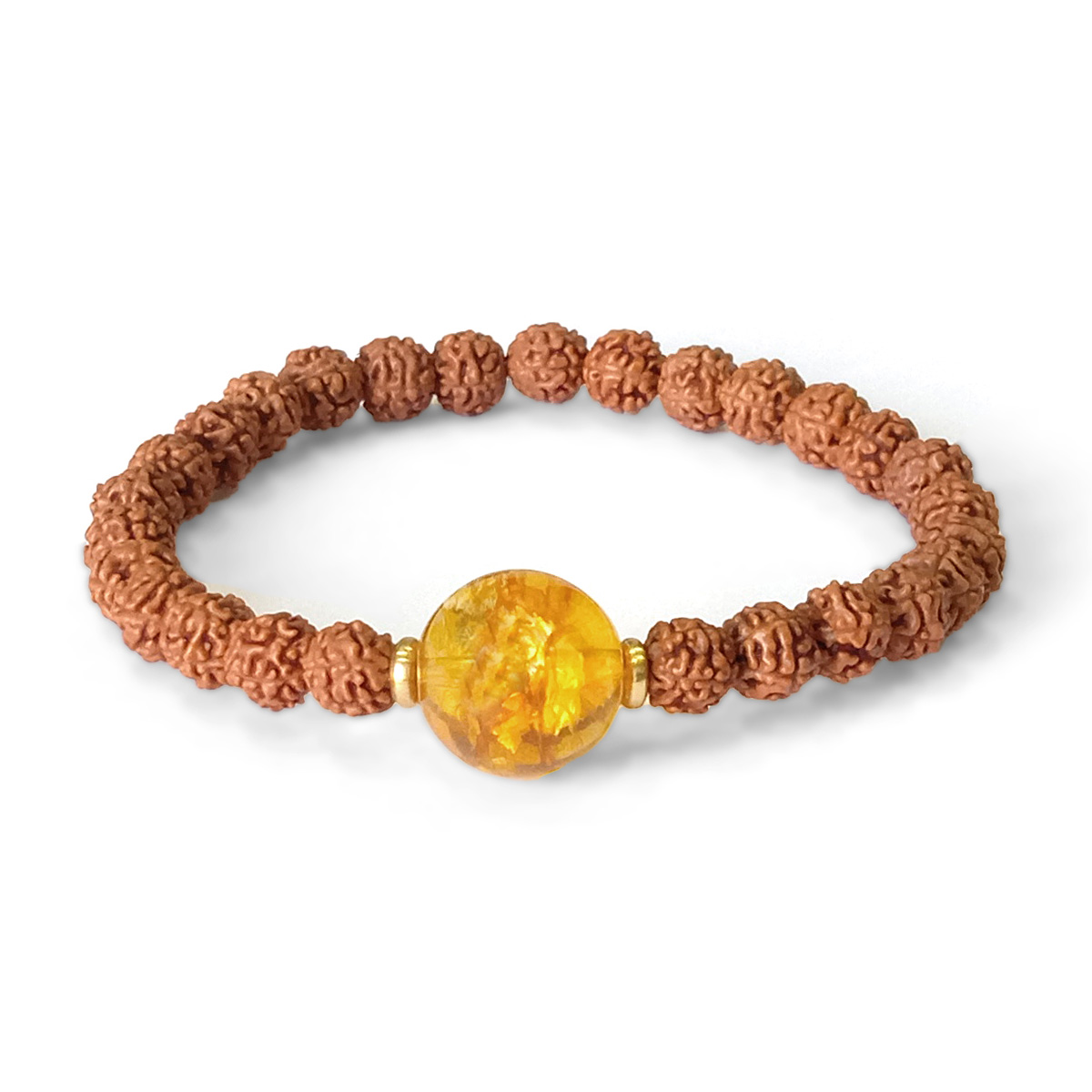 22k Yellow gold Rudraksha Bracelet with Diamond cut balls Unisex gold  jewelry 20 | eBay